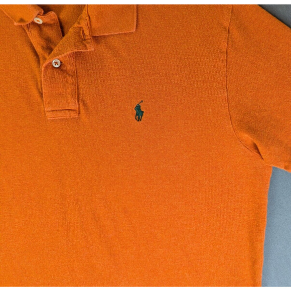 Ralph Lauren Polo Shirt Men's XL Short Sleeve Orange Preppy Casual 100% Cotton - Picture 4 of 8